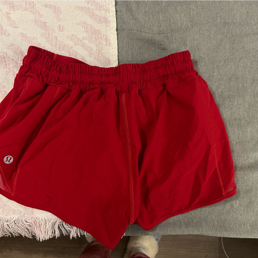 Red Hotty Hot Lululemon shorts